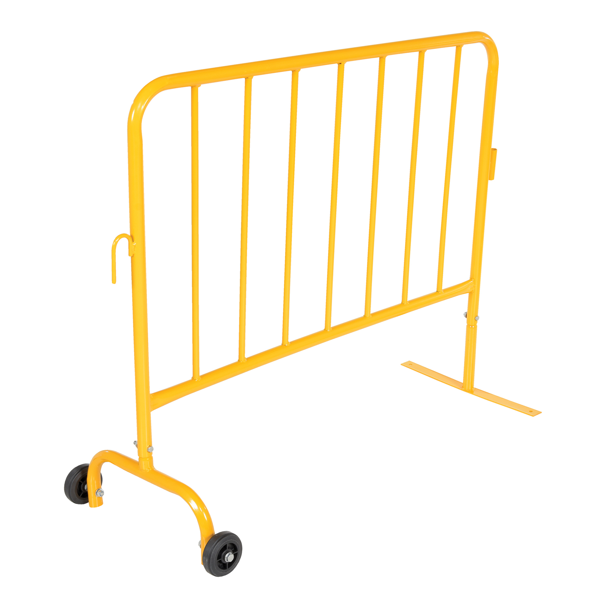 Vestil Crowd Control Interlocking Barrier with Feet - Steel, Yellow, 20.125in. Width, Model# PRAIL-48-Y-WF